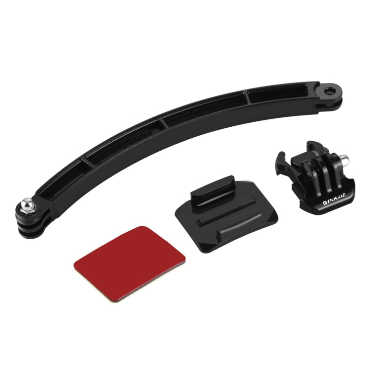 PULUZ Outdoor Motorcycle Cycling Helmet Extension Arm Set for PULUZ Action Sports Cameras Jaws Flex Clamp Mount for GoPro, Insta360, DJI and Other Action Cameras