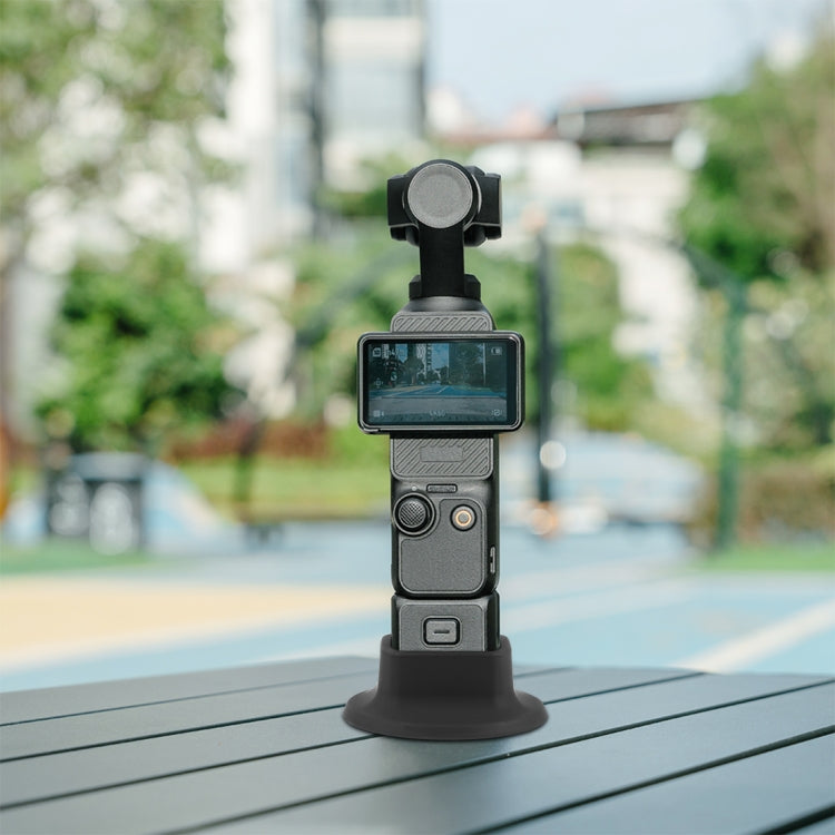 For DJI Osmo Pocket 4 / 3 PULUZ Silicone Dock Desktop Charging Base Bracket (Black)