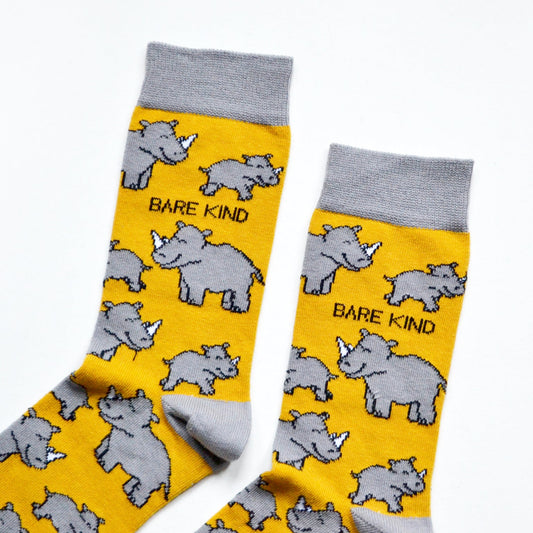 Chaussettes en bambou « Sauvez les rhinocéros »
