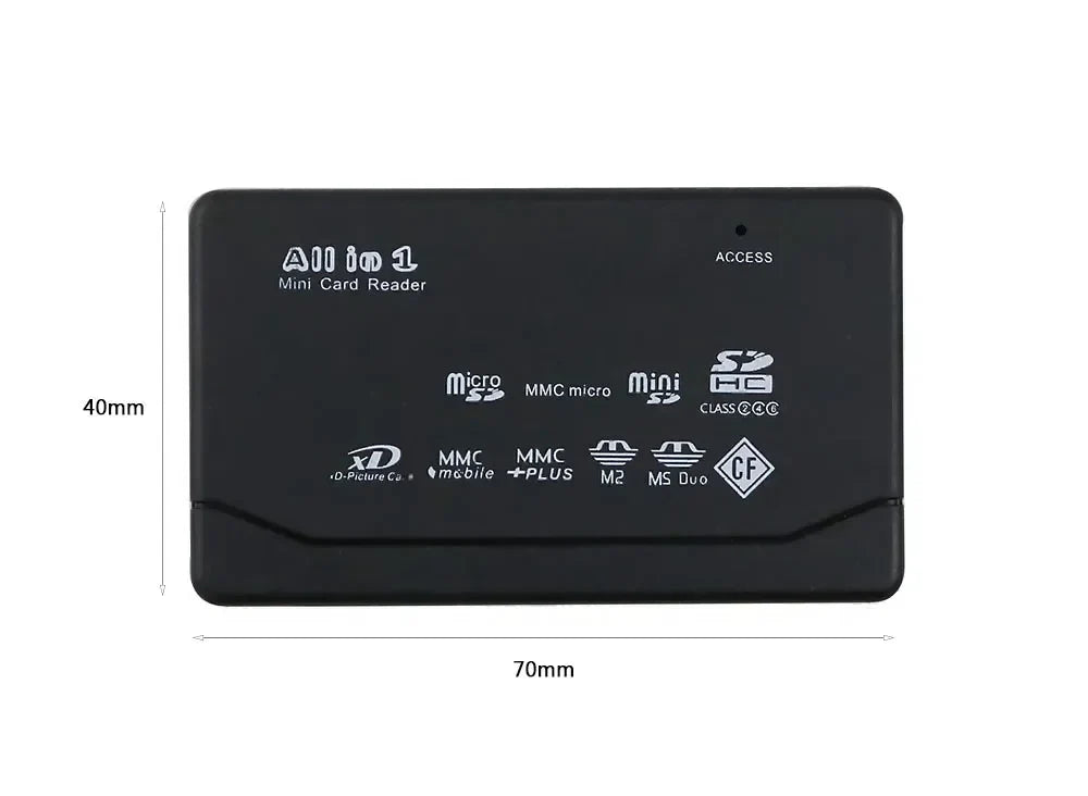 All In One Memory Card Reader USB External Cardreader SD SDHC Mini Micro M2 MMC XD CF Reader For MP3, Digital Camera