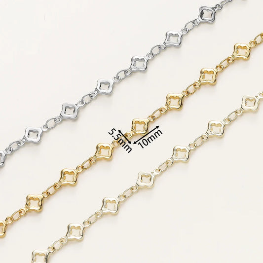 1Meter/Pack 5.5MM 14/18K Gold Plated Brass Rhombus Chain For Jewelry Making Necklace Bracelets Chain Jewelry Making Supplies