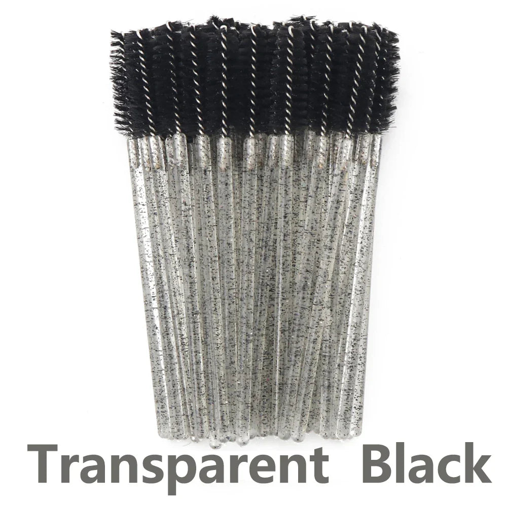 ANNAFRIS 50Pcs Disposable Eyelash Brush Soft Head Crystal Eyebrow Brush Lash Extension Brush Mascara Wand Makeup Tool