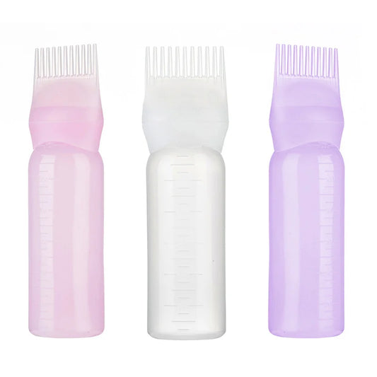 3pcs180ml Hair Oil Applicator Bottle Repeatable Filling Bottle Oil Applicator Bottle for Hair Professional Hairdressing Tools