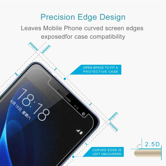 For Galaxy J3 (2017) (EU Version) 0.26mm 9H Surface Hardness 2.5D Explosion-proof Non-full Screen Tempered Glass Screen Film