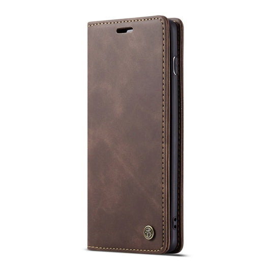 Coque en cuir à rabat horizontal dépoli rétro multifonctionnel CaseMe-013 pour Galaxy S10 Plus, avec fente pour cartes, support et portefeuille (Café)