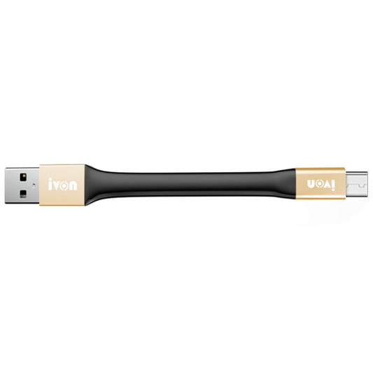 IVON CA90 3.1A Max USB to USB-C / Type-C Portable Data Cable with Ring, Length: 14.5cm (Champagne Gold)