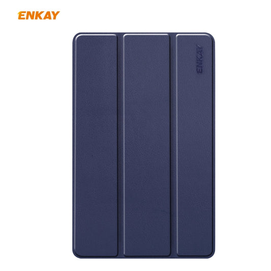For Samsung Galaxy Tab S6 Lite P610 / P615 / Tab S6 Lite 2022 / P613 / P619 ENKAY 3-Fold Plastic Leather Smart Tablet Case(Light Blue)