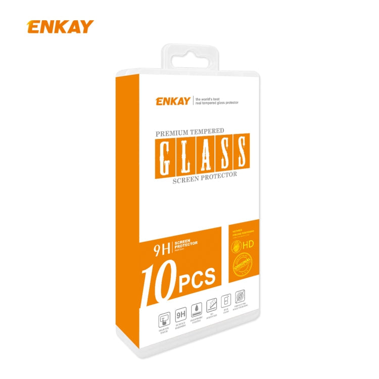 For Huawei P40 10 PCS ENKAY Hat-Prince 0.26mm 9H 2.5D Curved Edge Tempered Glass Film