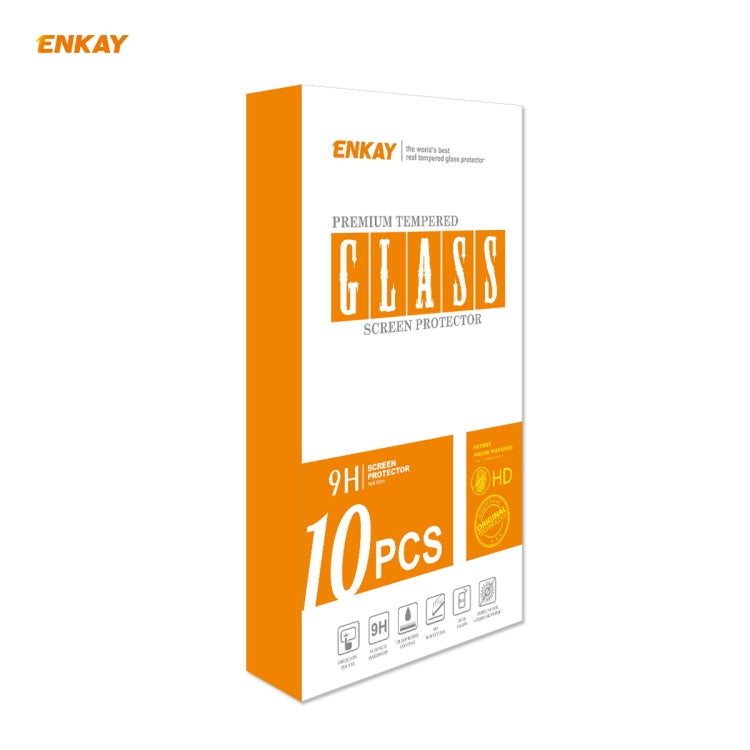 For Samsung Galaxy A41 10 PCS ENKAY Hat-Prince Full Glue 0.26mm 9H 2.5D Tempered Glass Full Coverage Film