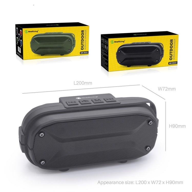 Haut-parleur Bluetooth sans fil stéréo portable NewRixing NR-3023, microphone intégré, supporte les cartes TF / la radio FM (Gris)