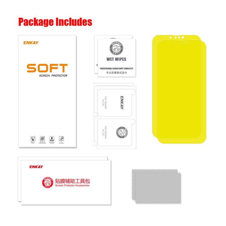 2 PCS ENKAY Full Glue Explosion-proof Hydrogel Film For iPhone 13 mini