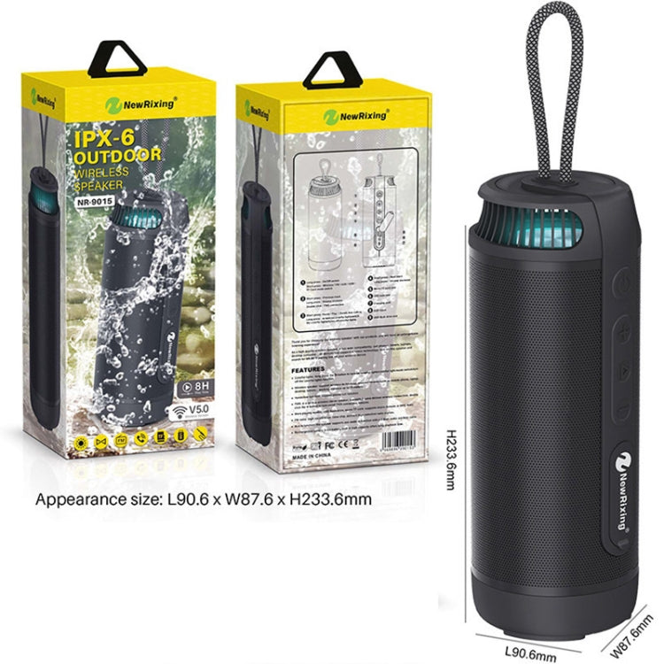 NewRixing NR9015 14W Portable IPX6 Waterproof TWS Stereo Bluetooth Speaker(Black)