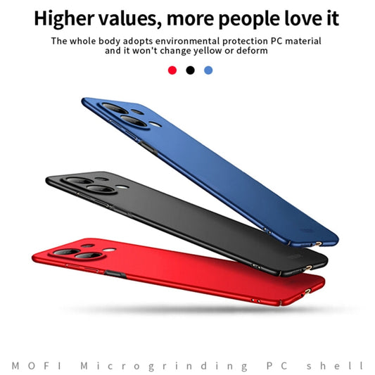Pour Xiaomi Redmi Note 13 4G MOFI Coque de téléphone rigide ultra-mince en PC micro-dépoli (Bleu)