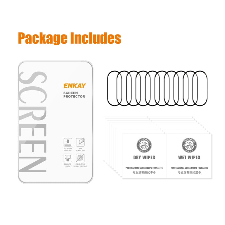 For Xiaomi Smart Band 9 10pcs ENKAY ENKAY 3D Full Coverage Soft PC Edge PMMA HD Screen Film