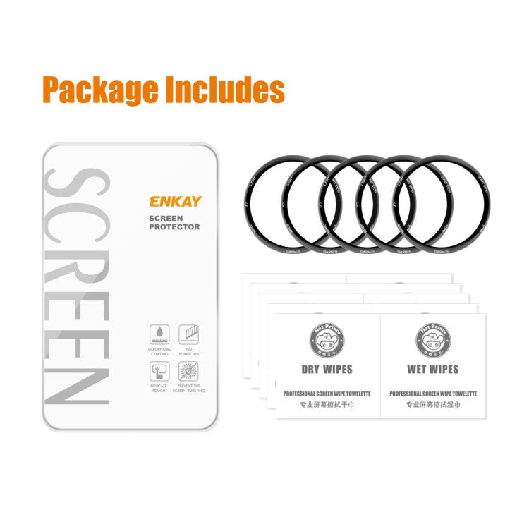 For Garmin Forerunner 245 / 245 Music 5pcs ENKAY 3D Full Coverage Soft PC Edge PMMA HD Screen Protector Film