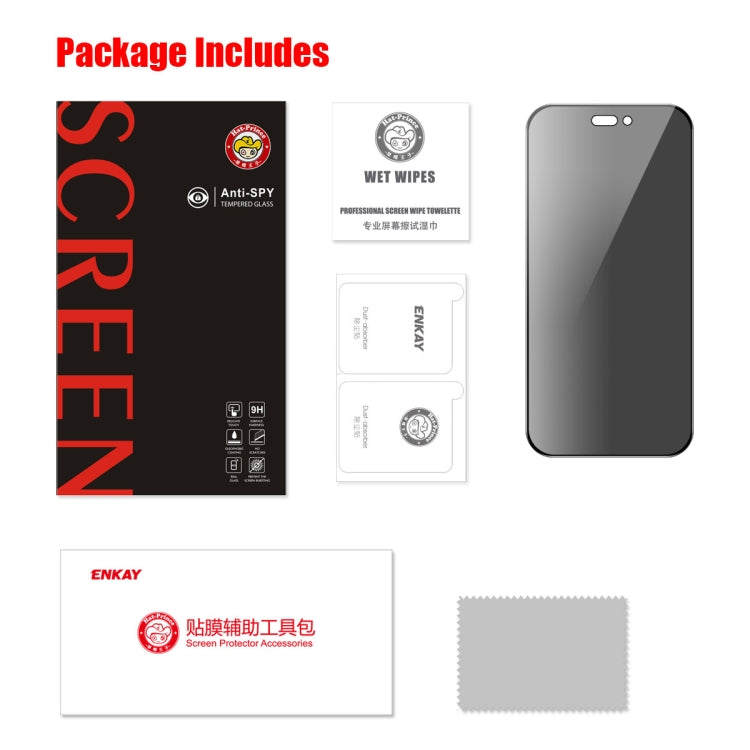 For iPhone 16 ENKAY Hat-Prince 28 Degree Anti-peeping Tempered Glass Full Screen Film