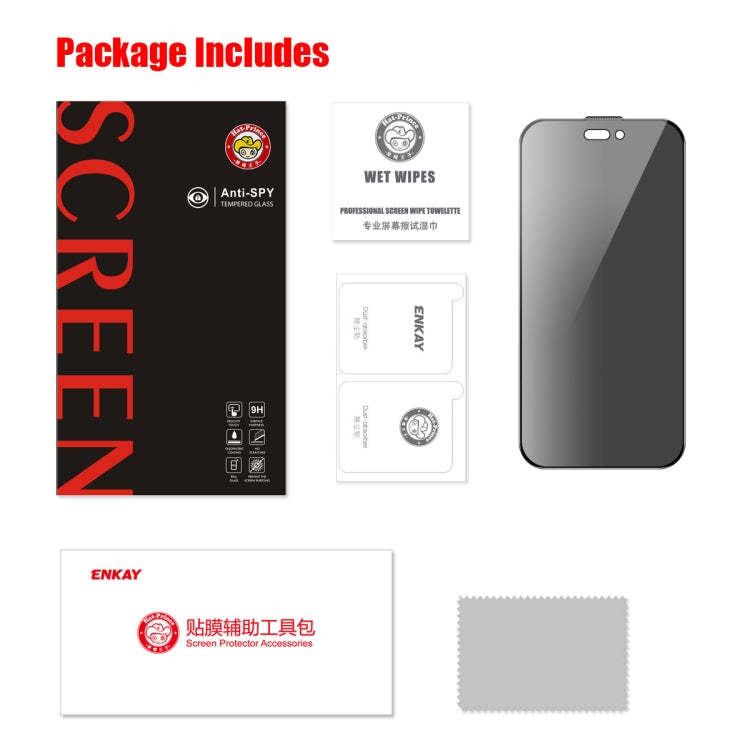 For iPhone 16 Pro ENKAY Hat-Prince 28 Degree Anti-peeping Tempered Glass Full Screen Film