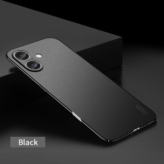For iPhone 16 MOFI Fandun Series Frosted PC Ultra-thin All-inclusive Phone Case(Black)