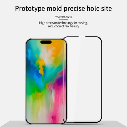 For iPhone 16 MOFI 9H 2.5D Full Screen Tempered Glass Film(Black)