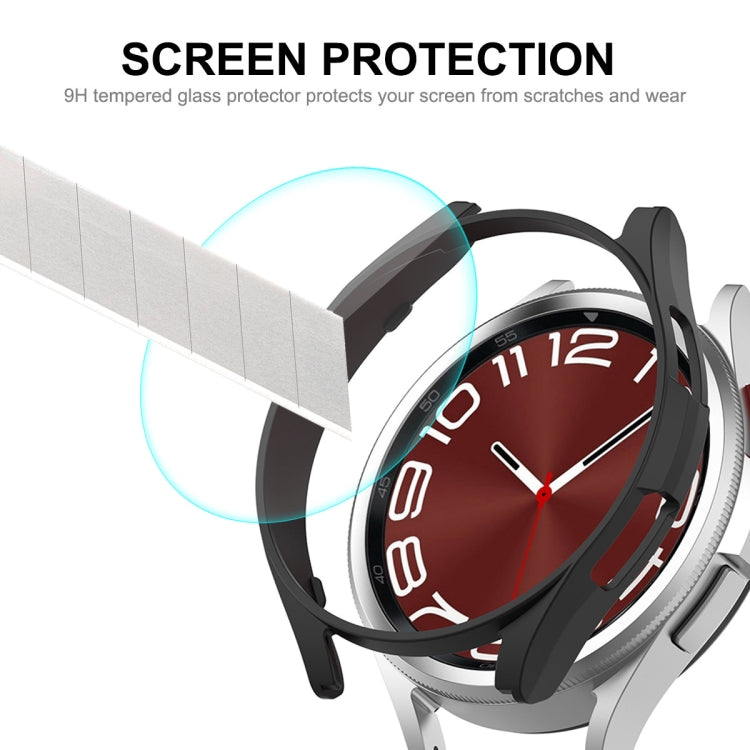 Pour Samsung Galaxy Watch6 Classic 47mm Coque Rigide PC Électroplaquée ENKAY Hat-Prince + Protecteur d'Écran en Verre 9H 0.2mm (Transparent)