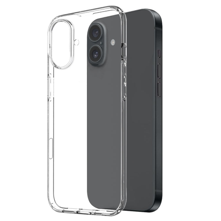 For iPhone 16 Plus NORTHJO 3 in 1 TPU Phone Case with Screen Film and Lens Film(Clear)