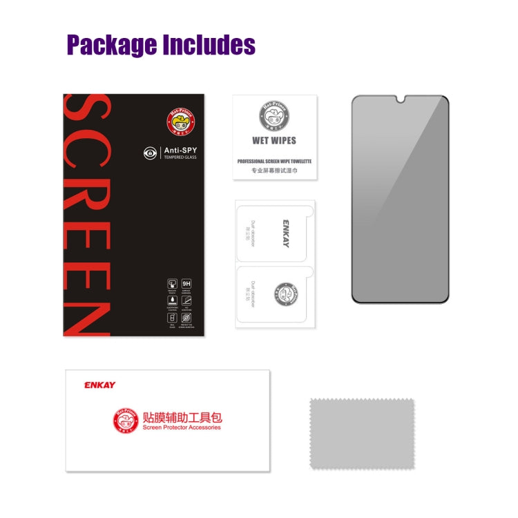 Pour Samsung Galaxy A16 5G Film en verre trempé ENKAY Hat-Prince 28 degrés anti-espionnage confidentialité sérigraphié