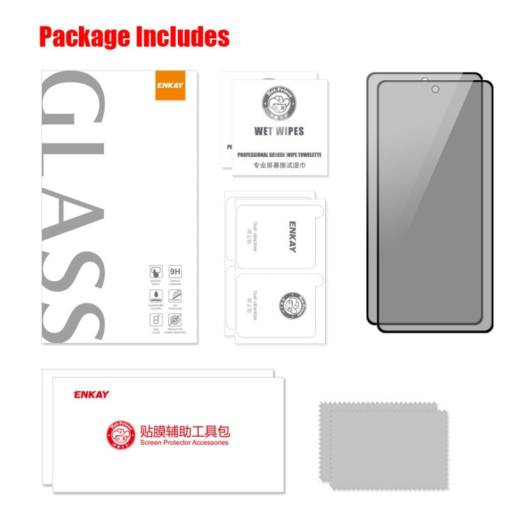 For Samsung Galaxy F54 2pcs ENKAY Hat-Prince 28 Degree Anti-peeping Privacy Tempered Glass Film