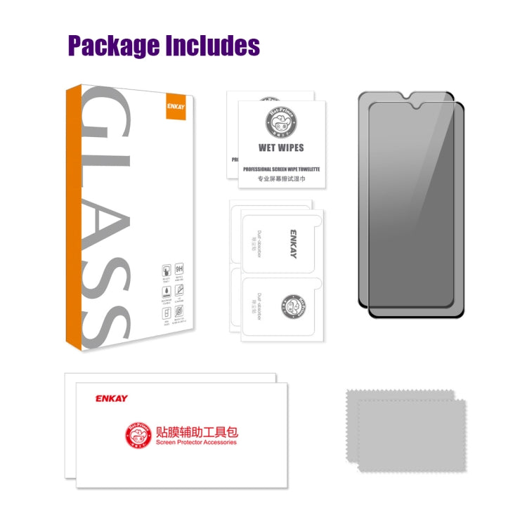 For Samsung Galaxy F15 / M15 2pcs ENKAY Hat-Prince 28 Degree Anti-peeping Privacy Tempered Glass Film