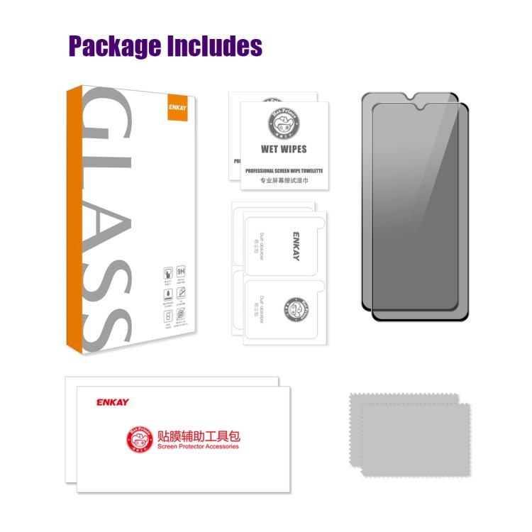 For Samsung Galaxy A26 5G 2pcs ENKAY Hat-Prince 28 Degree Anti-peeping Privacy Tempered Glass Film
