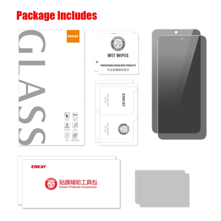 Pour Samsung Galaxy S24 FE 5G 2 pièces Film en verre trempé de confidentialité anti-espion ENKAY Hat-Prince 28 degrés