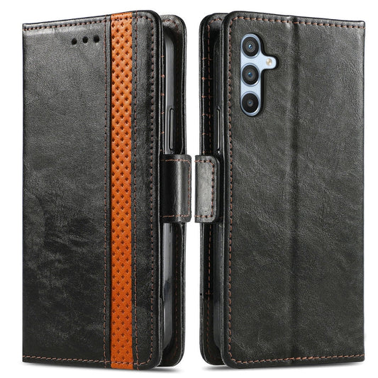 For Samsung Galaxy A36 5G CaseNeo Splicing Dual Magnetic Buckle Leather Phone Case(Black)