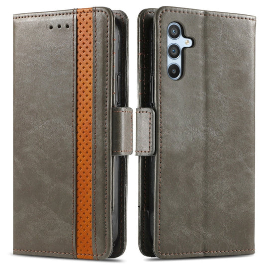 For Samsung Galaxy A36 5G CaseNeo Splicing Dual Magnetic Buckle Leather Phone Case(Gray)
