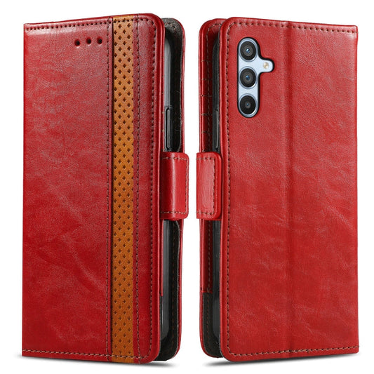 For Samsung Galaxy A36 5G CaseNeo Splicing Dual Magnetic Buckle Leather Phone Case(Red)