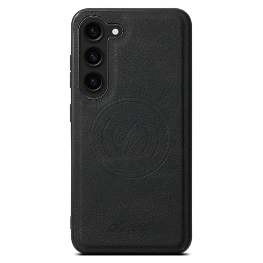 Pour Samsung Galaxy S24 5G Suteni H16 Housse de Téléphone Arrière Portefeuille Amovible en Cuir Texture Litchi (Noir)