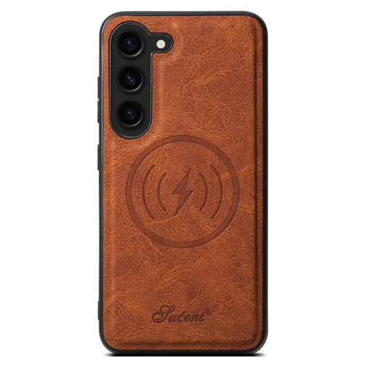 Pour Samsung Galaxy S24 5G Étui de téléphone arrière portefeuille détachable en cuir texturé Litchi Suteni H16 (kaki)