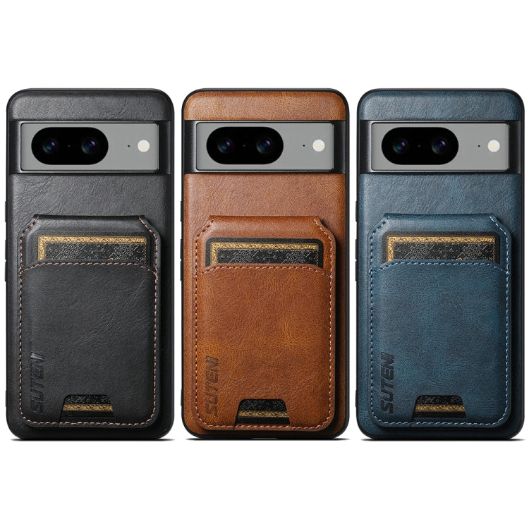 For Google Pixel 8 Pro Suteni H02 Leather Wallet Stand Back Phone Case(Black)