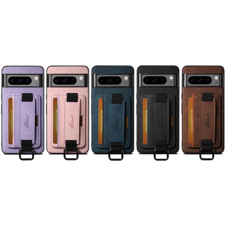 For Google Pixel 10 Pro Suteni H13 Litchi Leather Wrist Strap Wallet Back Phone Case(Purple)