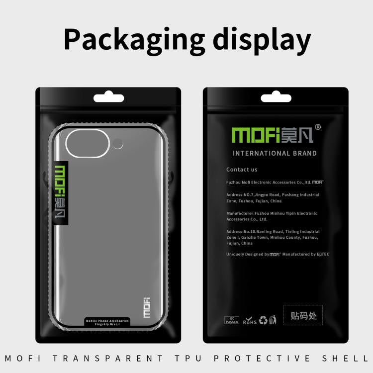 Pour Google Pixel 9 Pro MOFI Ming Series Coque de téléphone ultra-fine en TPU (Transparent)