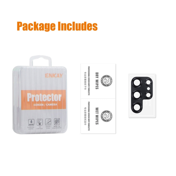 For Samsung Galaxy S24 Ultra 5G ENKAY Hat-Prince 9H Rear Camera Lens Aluminium Alloy Tempered Glass Film(Silver)