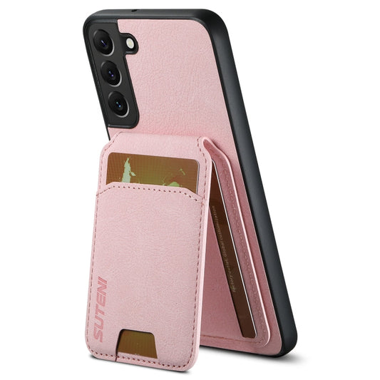 For Samsung Galaxy S22+ 5G Suteni H02 Litchi Leather Card Wallet Stand Back Phone Case(Pink)