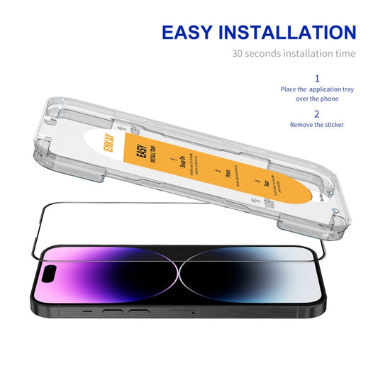 Pour iPhone 14 Pro ENKAY Film de protection en verre haute teneur en alumine installation facile