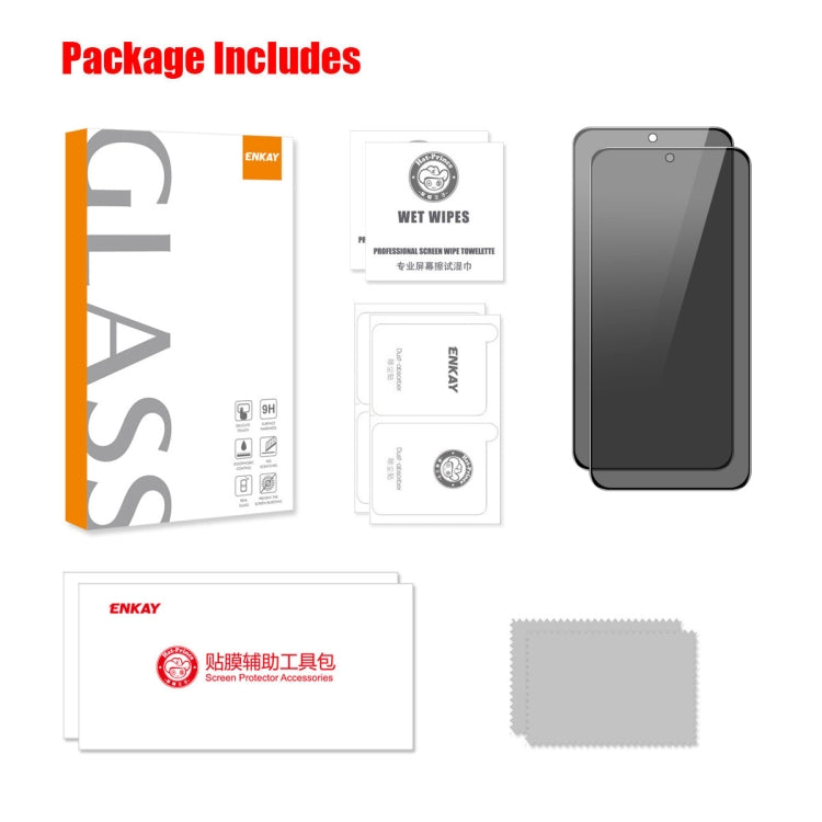 For Samsung Galaxy S23 5G 2pcs ENKAY Hat-Prince 360 Degree Anti-peeping Privacy Full Screen Tempered Glass Film