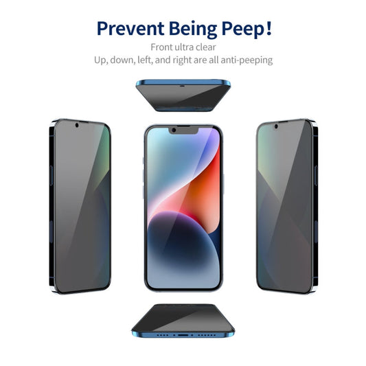 Pour iPhone 14 2pcs ENKAY Hat-Prince Film en verre trempé anti-espionnage 360 degrés à couverture complète