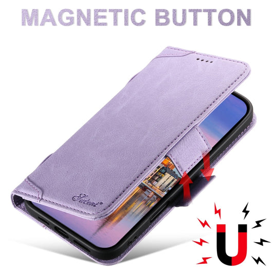For iPhone 16 SUTENI J07 Multifunctional Horizontal Flip Magsafe Leather Phone Case(Purple)