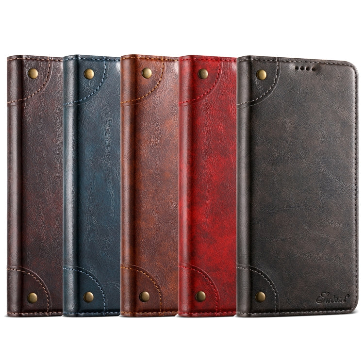 For Samsung Galaxy Note20 Ultra Suteni Baroque Calf Texture Buckle Wallet Leather Phone Case(Khaki)