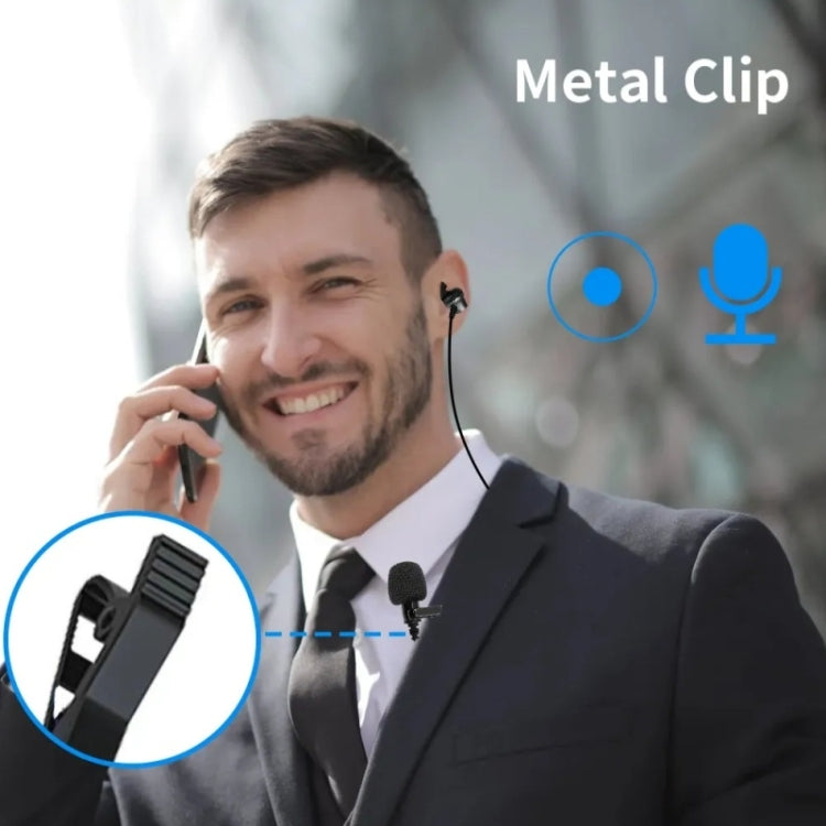 JMARY MC-R5 Lavalier 3.5mm Port Wired Microphone With Sound Monitoring Earphone, Length: 3m