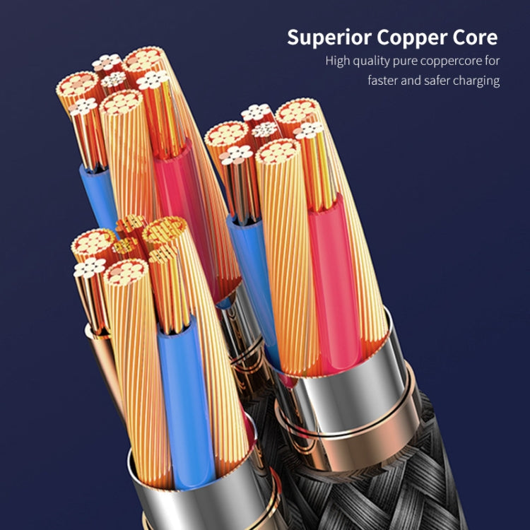 ENKAY 6-in-1 5A USB + Type-C to Type-C / 8 Pin / Micro USB Multifunction Fast Charging Cable, Cable Length:1.3m(Green)