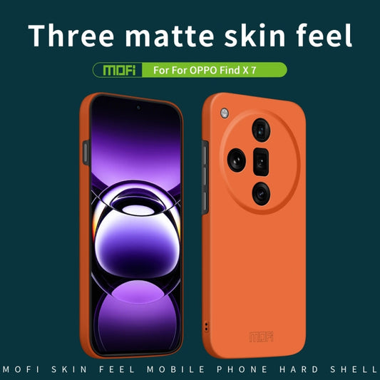 Pour OPPO Find X7 Coque de téléphone tout compris en PC, série Qin, toucher peau, MOFI (Gris)