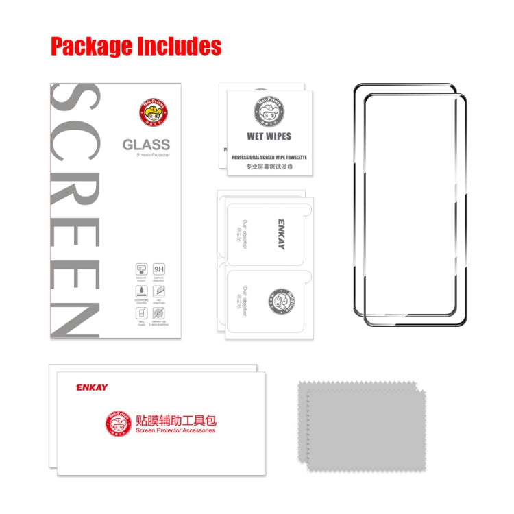 For Tecno Spark 20 Pro 2pcs ENKAY Full Glue High Aluminum-silicon Tempered Glass Film