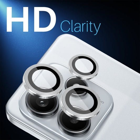 For Xiaomi Redmi Note 14 5G NORTHJO Camera LensCD Vein Metal Ring Tempered Glass Film(Silver)
